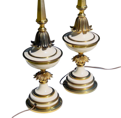 Stiffel-Brass-and-Enamel-Lamps.-Closeup-view.