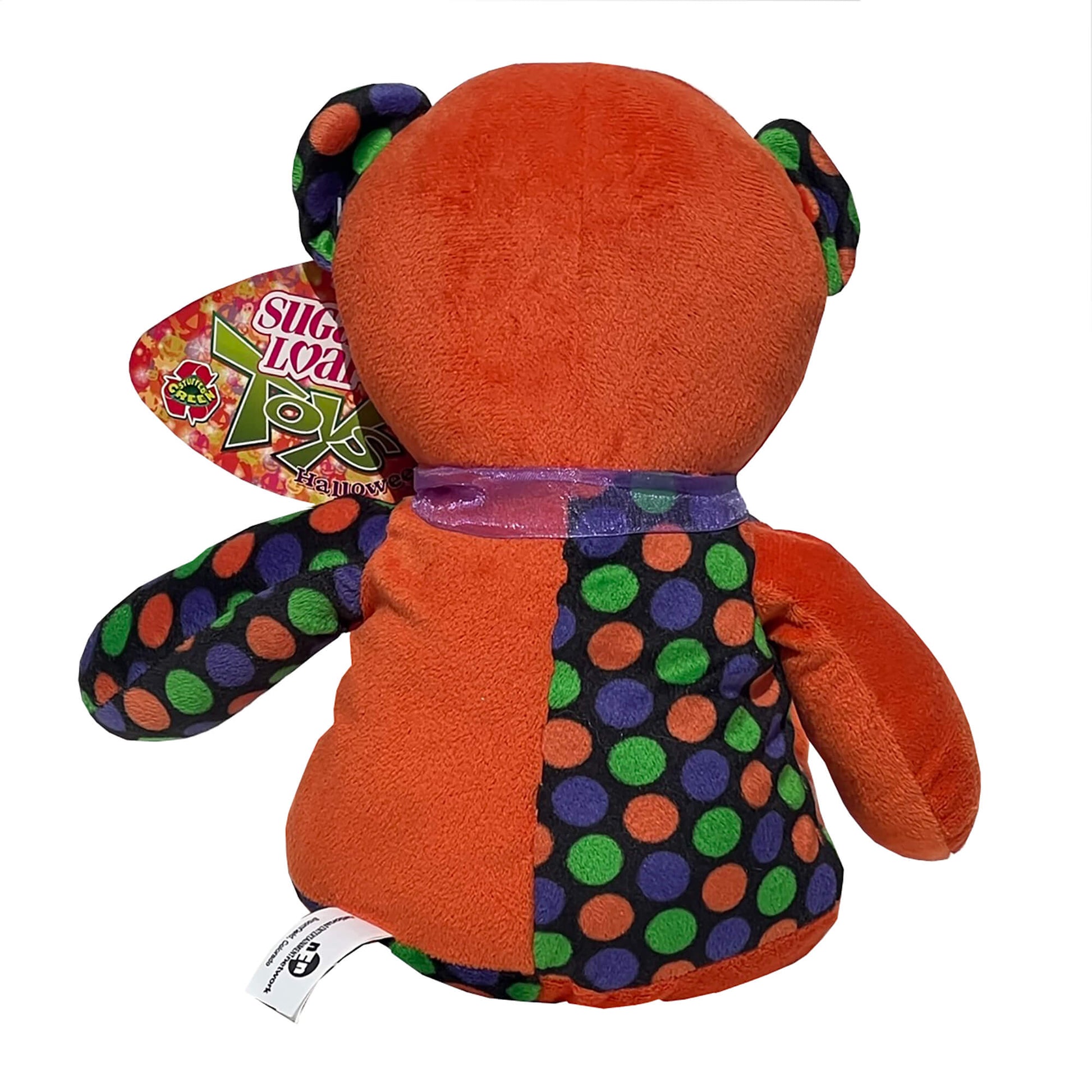 Sugar-Loaf-Halloween-Orange-Polka-Dot-Plush-Bear.-National-Entertainment-Network.-Back-view.