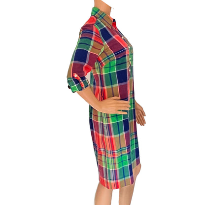 Talbots-Petites-Madras-Plaid-Shirt-Dress.-Side-view.-shop-eBargainsAndDeals.com