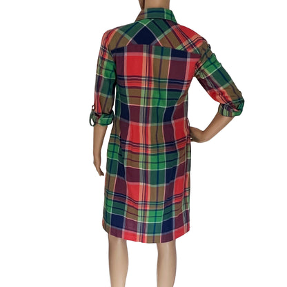 Talbots-Petites-Madras-Plaid-Shirt-Dress.Back-view.-shop-eBargainsAndDeals.com