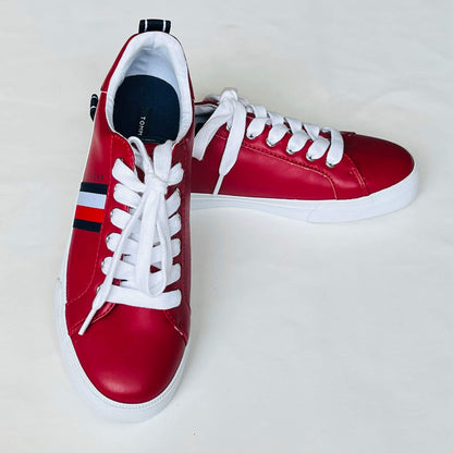 ommy-Hilfiger-Women_s-Red-Faux-Leather-Sneakers.-New.-Shop-eBargainsAndDeals.com