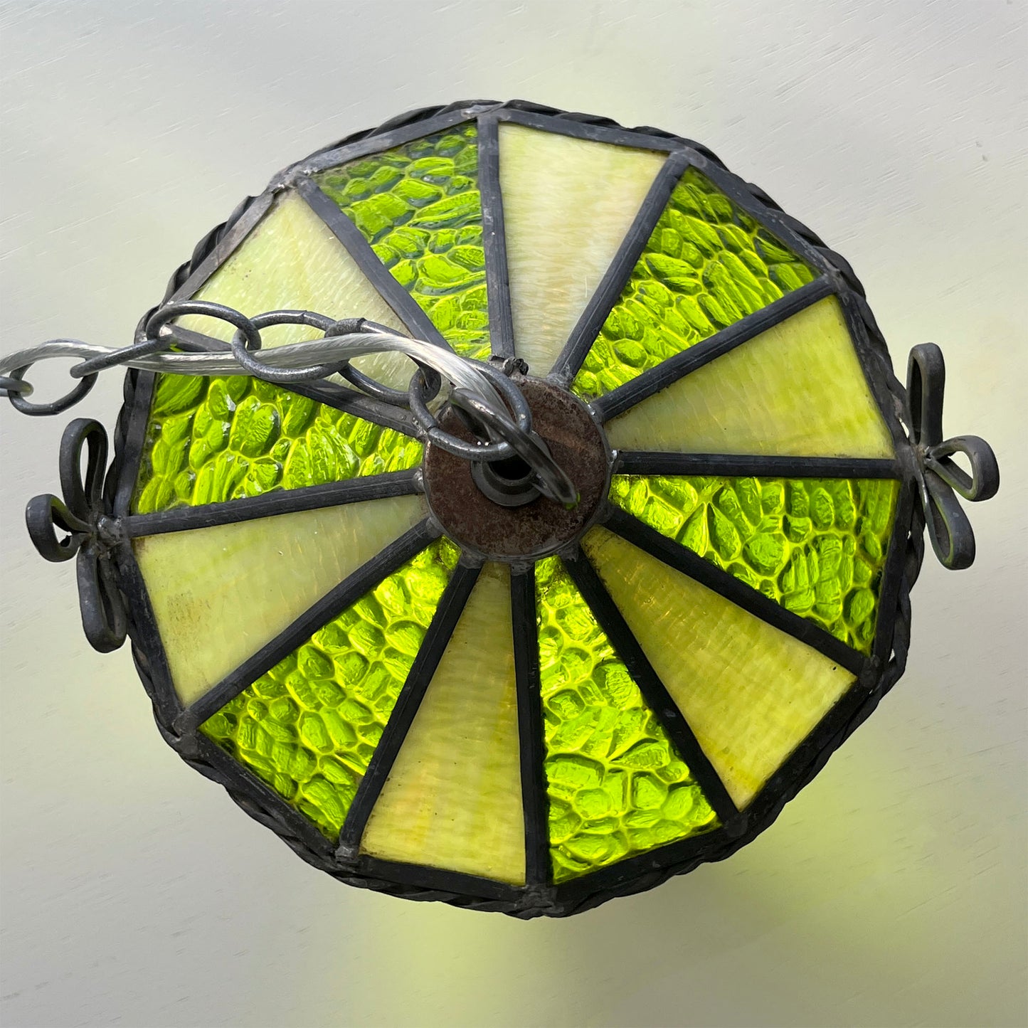 Top-of-Mid-Century-Stained-Glass-Pendant-light