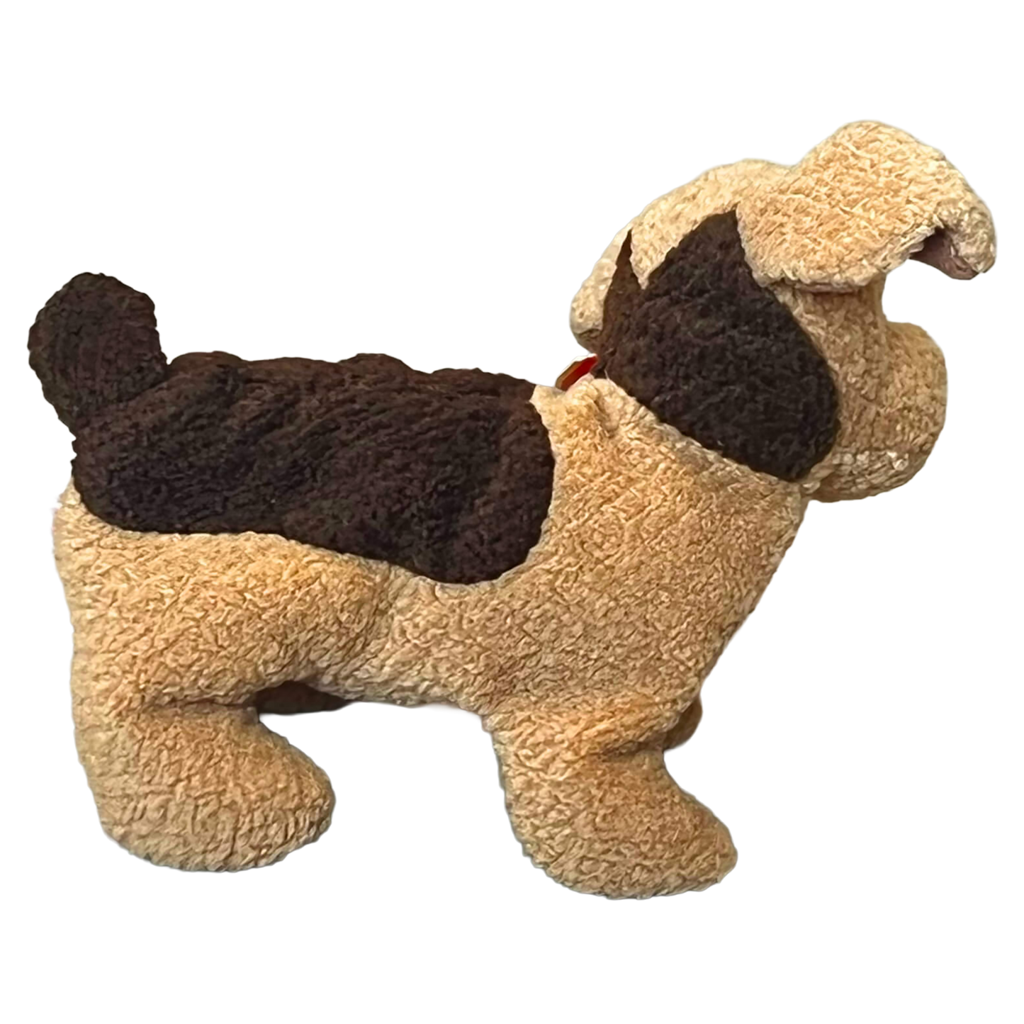 Ty-Original-Babies-Collection-TUFFY-Plush dog toy with brown and beige colors on a white background