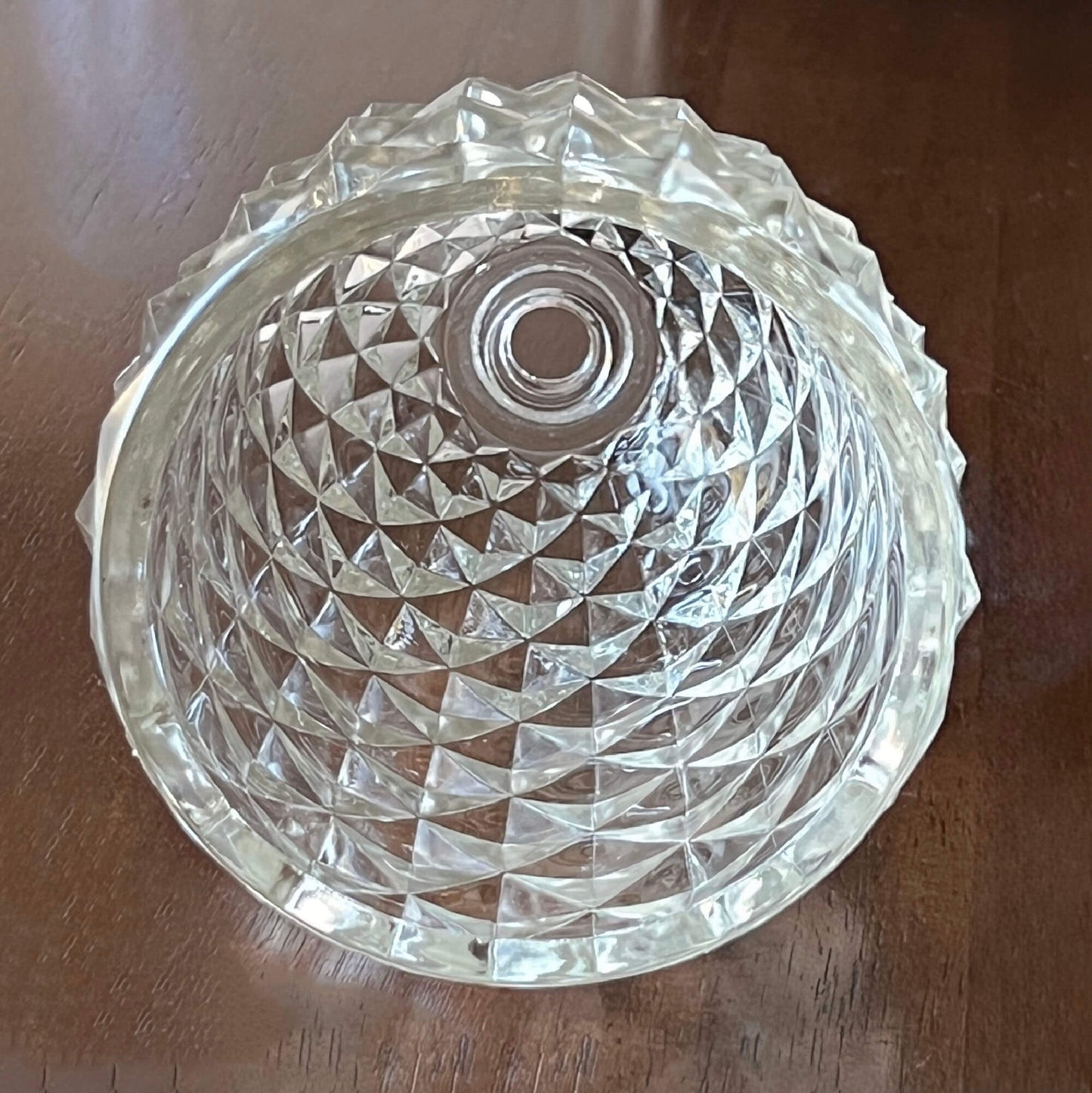 Vintage-Faceted-Dome-Shape-Crystal-Glass-Replacement-Shade.-Interior-view-2.-Shop-eBargainsAndDeals
