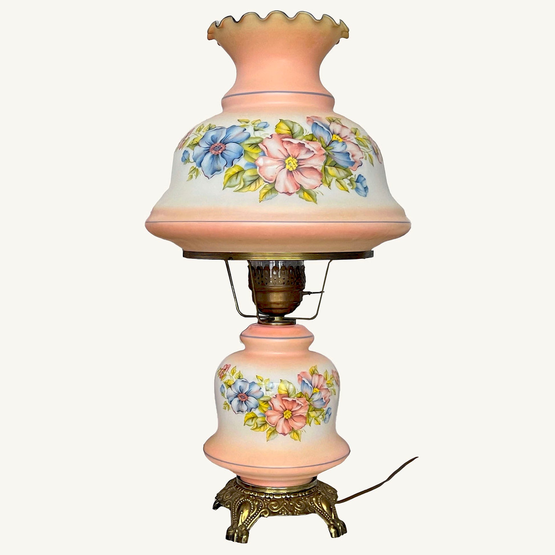 Vintage-Pink-Crystal-Glass-Hurricane-Lamp.-2B.-Shop-eBargainsAndDeals