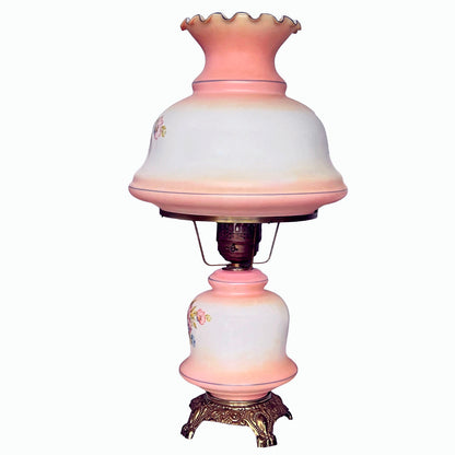 Vintage-Pink-Glass-Hurricane-Lamp-side-view.