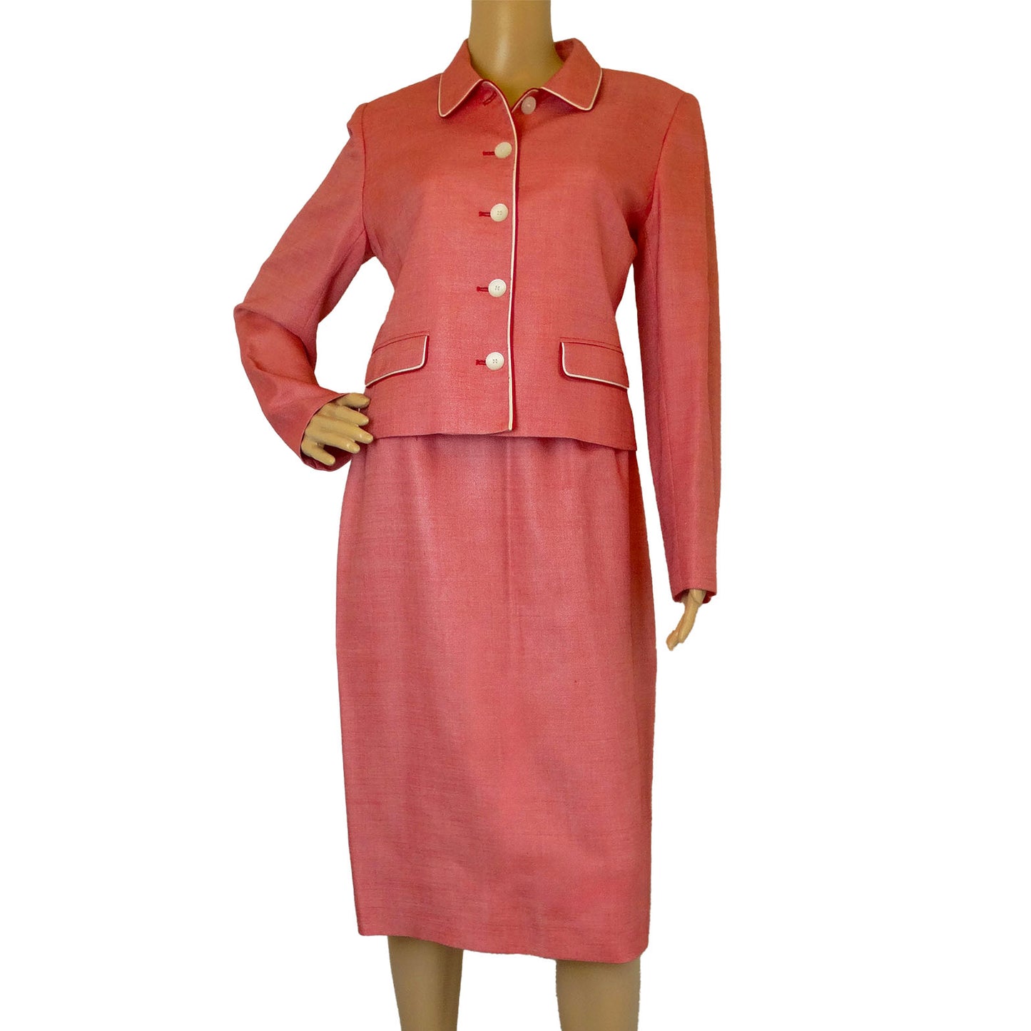 Vintage-Red-Albert-Nipon-Skirt-Suit