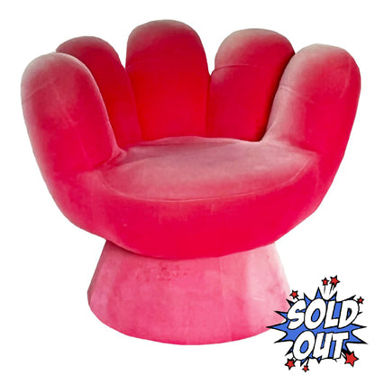 1970s Red Velour Hand Chair