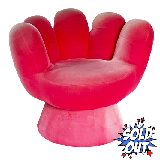 1970s Red Velour Hand Chair