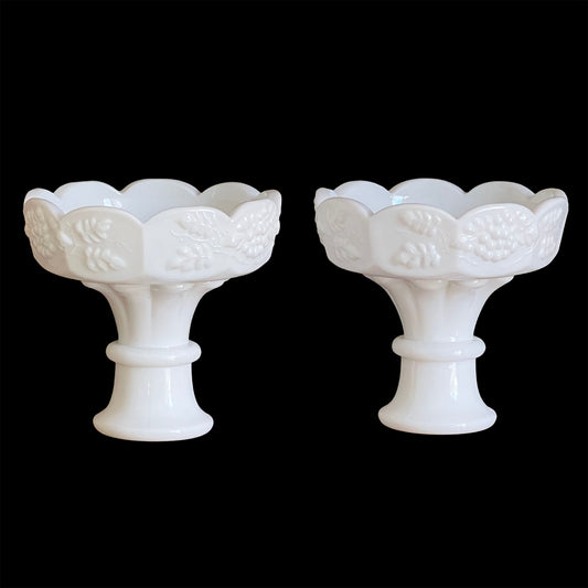 Westmoreland-Milk-Glass-Set-of-Grape-and-Leaf-Pattern-Candlesticks