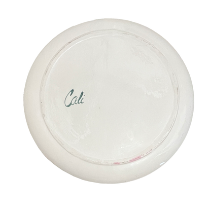 White round platter bottom with 'Cali' branding on a white background