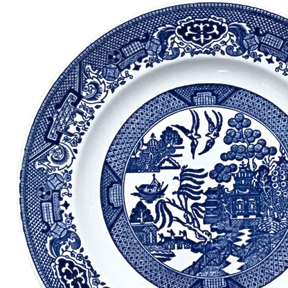 Willow Ware by Royal China Blue Dinner Plates. 10 inch. Set of 2