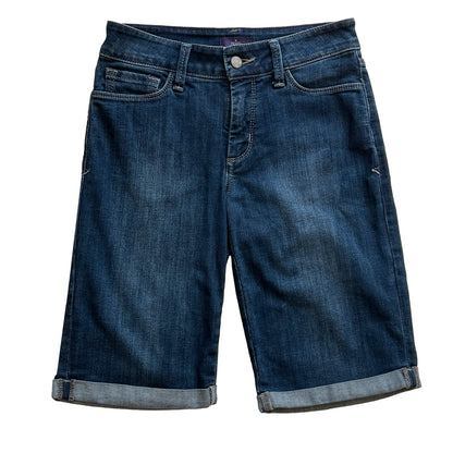NYDJ Briella Blue Denim Bermuda Shorts.  Size 0. Lift Tuck Technology