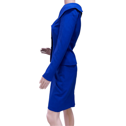 Womens-Tahari-Royal-Blue-Skirt-Suit.-Size.-0P.-Side-View.-Shop-eBargainsAndDeals.com