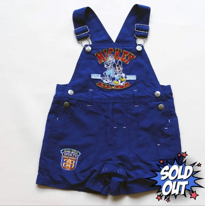 Disney Team Mickey All-Pro Sports Blue Shortalls 18M