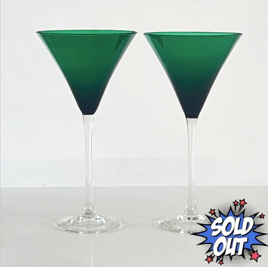 LENOX Emerald Green Holiday Gems Crystal Stemware
