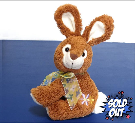Vintage Hungarian Brown Plush Bunny Rabbit Stuffed Animal