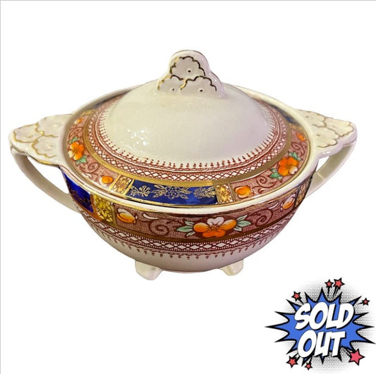 Queen Mary SOL England China Covered Sugar Bowl by J & G Meakin