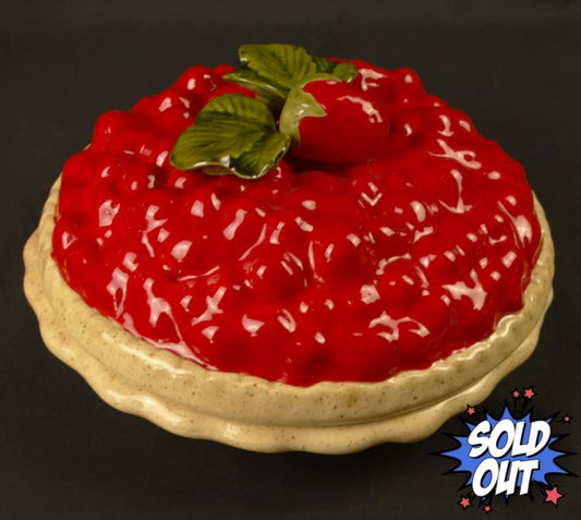 Strawberry Red Ceramic Pie Dish