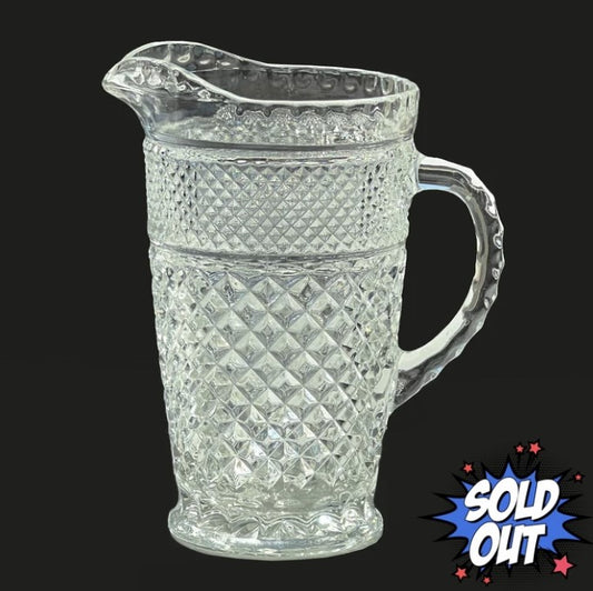 Anchor Hocking Wexford Diamond Pattern Pitcher 9.5"