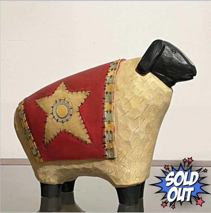 Southwest Resin Sheep Figurine, 7.5" Tall