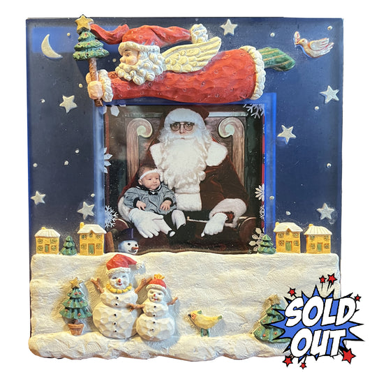 Santa Claus Picture Frame, 3D Flying Santa, 3"x 3" by Olmec, Christmas