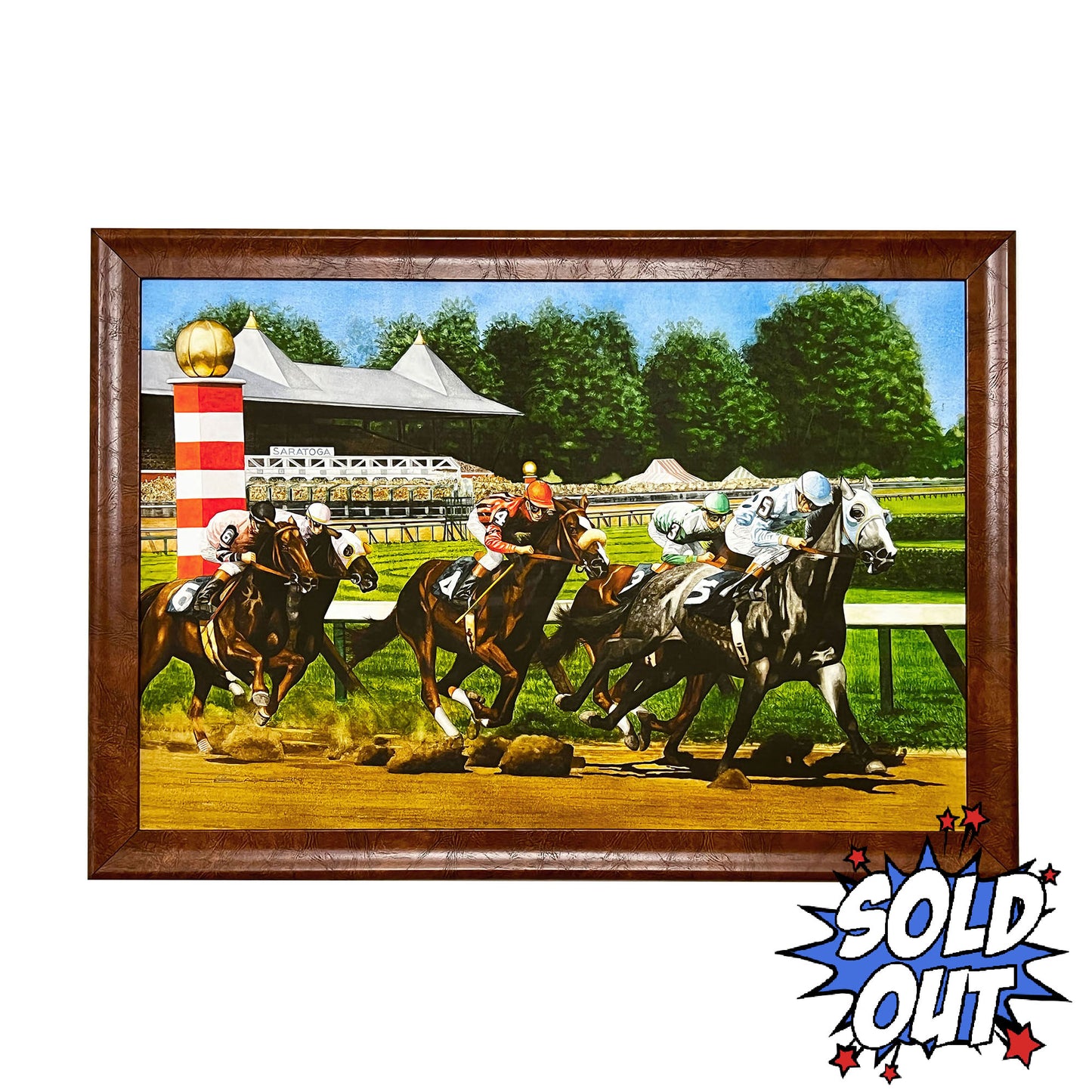 Horse Racing - Loren Blackburn The Glory Road Framed, Signed Art Print 37x26