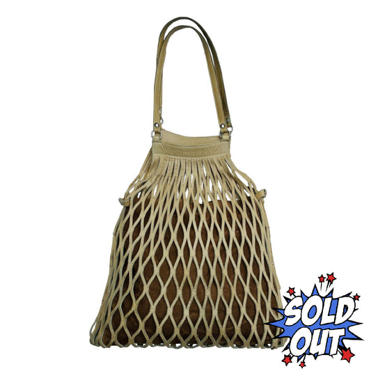 San Giorgio 1970s Hippie Leather and Suede Cut-Out Hobo Bag