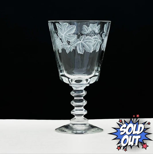 Javit Etched Crystal Stemmed Goblets