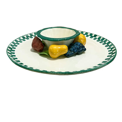 Vintage-1970s-Chips-and-Salsa-Ceramic-Serving-Platter.-Side-view.-by-Cali.-