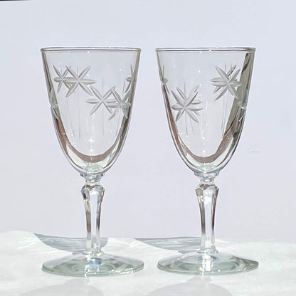 Etched-Starburst-snowflake-stemmed-bar-cordial-glasses, set of 2, shop-www.ebargainsanddeals.com