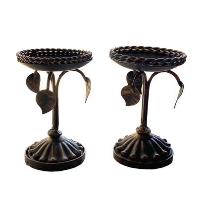 Set-of-2-antique-bronze-pillar-candle-holders,-Shop-eBargainsAndDeals.com