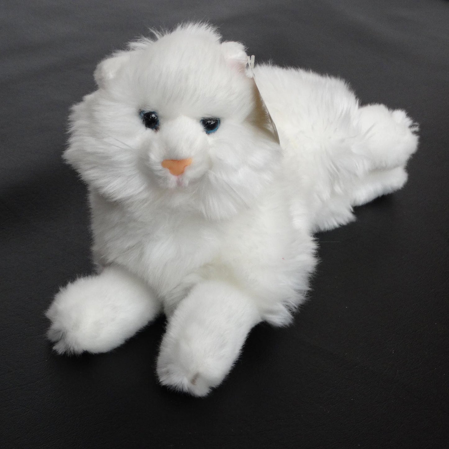 Children's-Plush-Angora-Kitten-Stuffed-Toy, with Blue Eyes