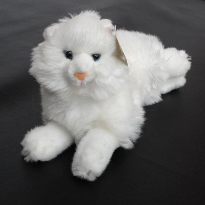 Children's-Plush-Angora-Kitten-Stuffed-Toy, with Blue Eyes