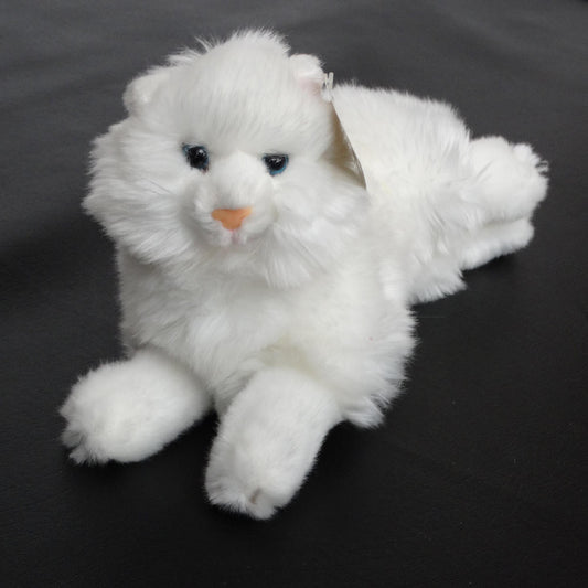 Children's-Plush-Angora-Kitten-Stuffed-Toy, with Blue Eyes
