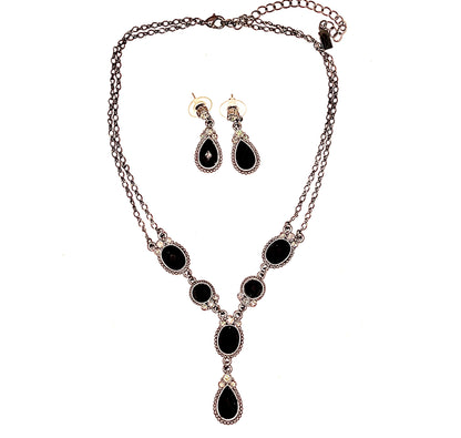 Black-Onyx-and-Diamond-Necklace-and-matching-earrings.2-Shop-www.eBargainsAndDeals.com