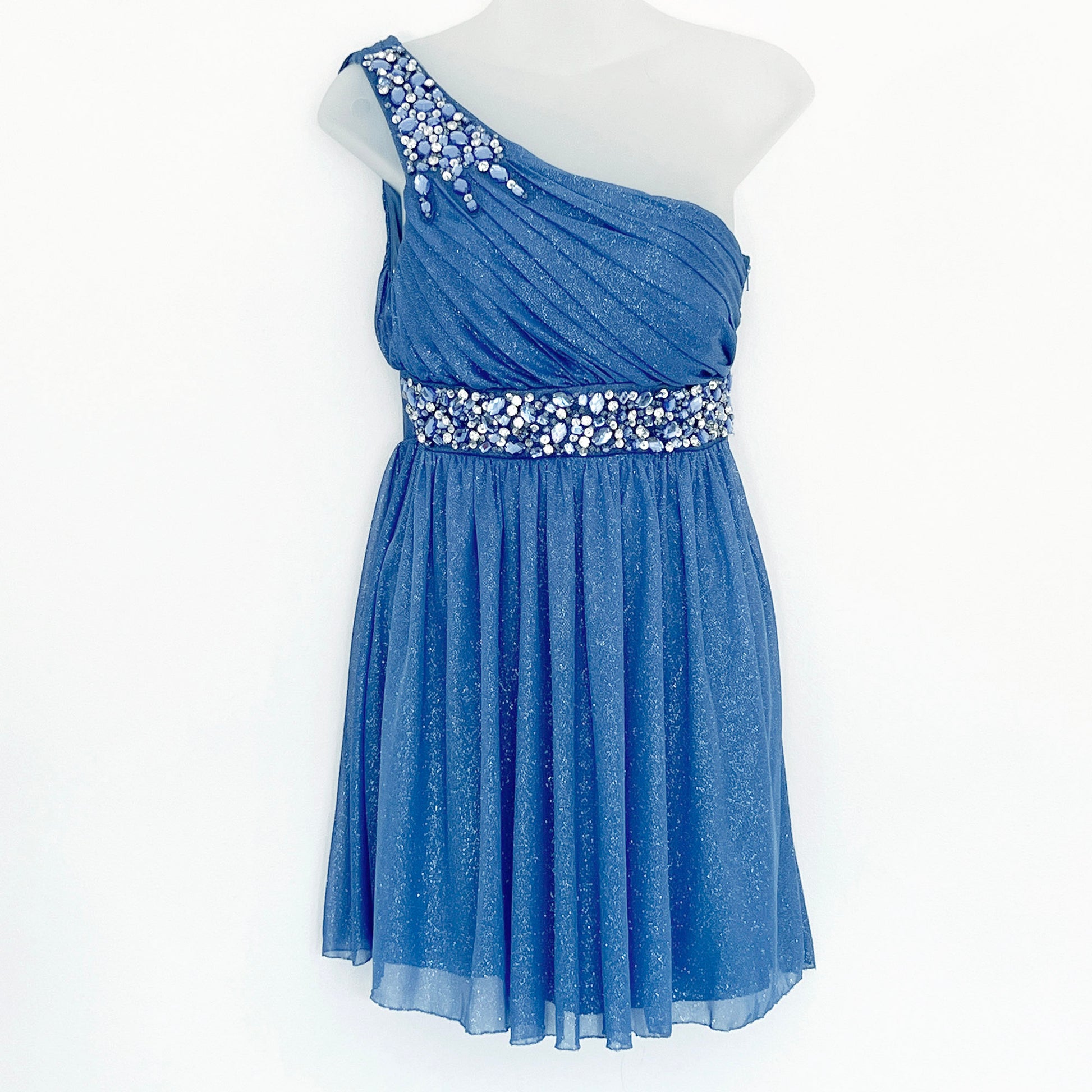 City-Studio-Rhinestone-Embellished-Blue-One-Shoulder-Mini-Dress.