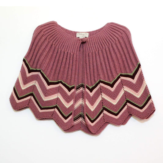 Clothing-Co-by-Notations-Vintage-Chevron-Cape. Colors:-Pink,-Black,-Olive Green.