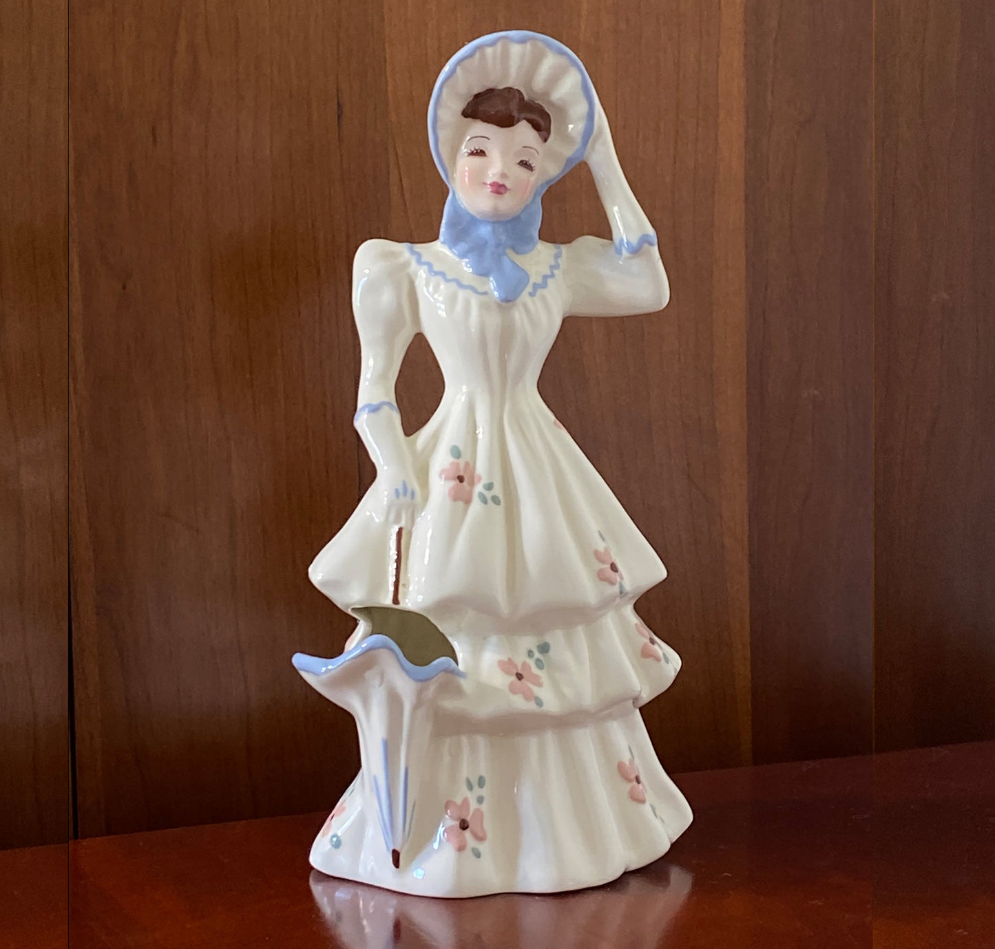 Florence Ceramics Lady Emily Figurine, Flower Vase. 