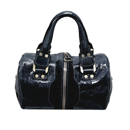 Jimmy Choo Patent Leather and Suede Satchel Bag