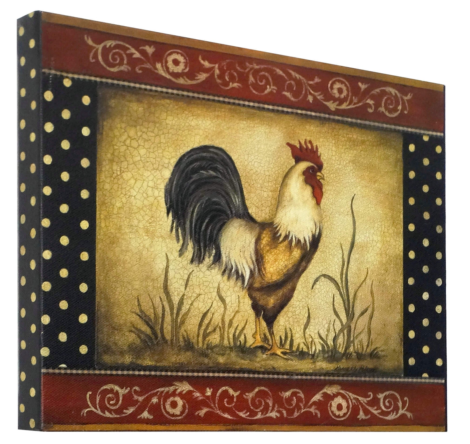 Kimberly-Poloson-Cock-A-Doodle-Doo-Rooster-Wall-Hanging-Art_-20x16_side-view,-shop-eBargainsAndDeals