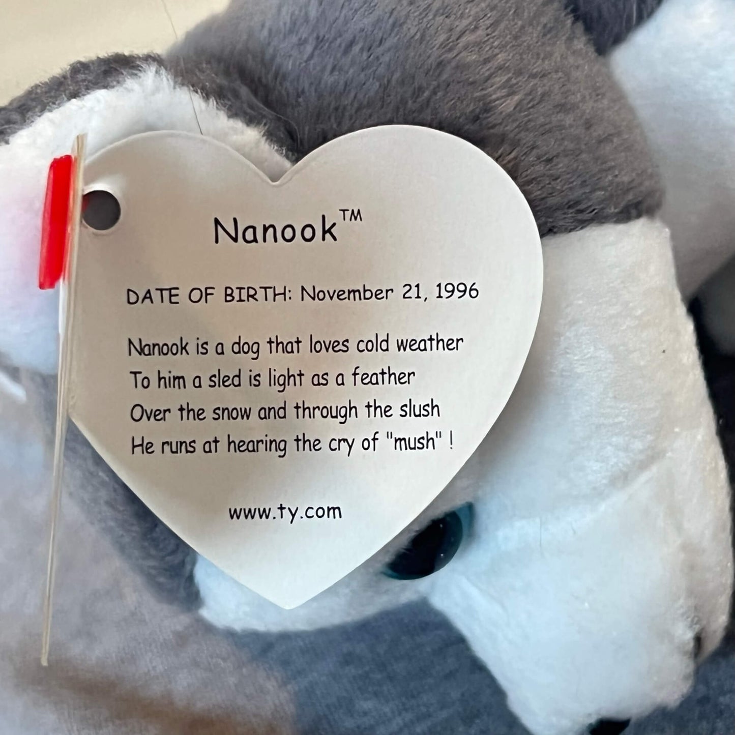 NANOOF Beanie-Baby--Husky-Dog-1996.-Shop-eBargainsAndDeals