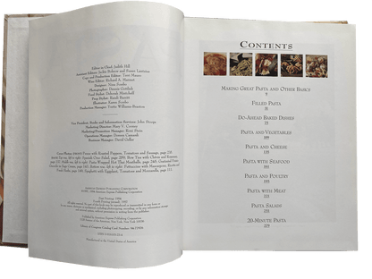 Pasta: Italian, Asian, American...and More : Food & Wine Books. -Hardcover. - Contents.