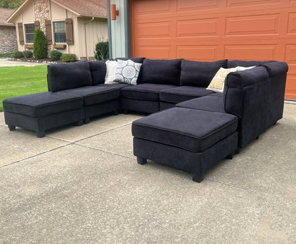 Prichard-Black-Velvet-Modular-Sectional-Sofa_-Full-view.-Shop-eBargainsAndDeals.com.