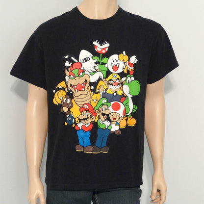Super-Mario-Bros.-Men_s-Black-Short-Sleeve-Mario-T-Shirt.-Size-L.-Shop-eBargainsAndDeals.com