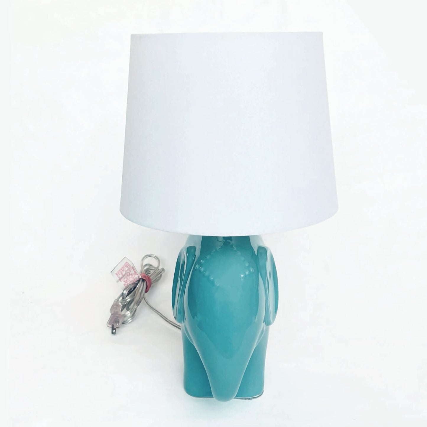 Turquoise-Ceramic-Elephant-Nursery-Table-Lamp.-Front-view.-Shop-eBargainsAndDeals.com