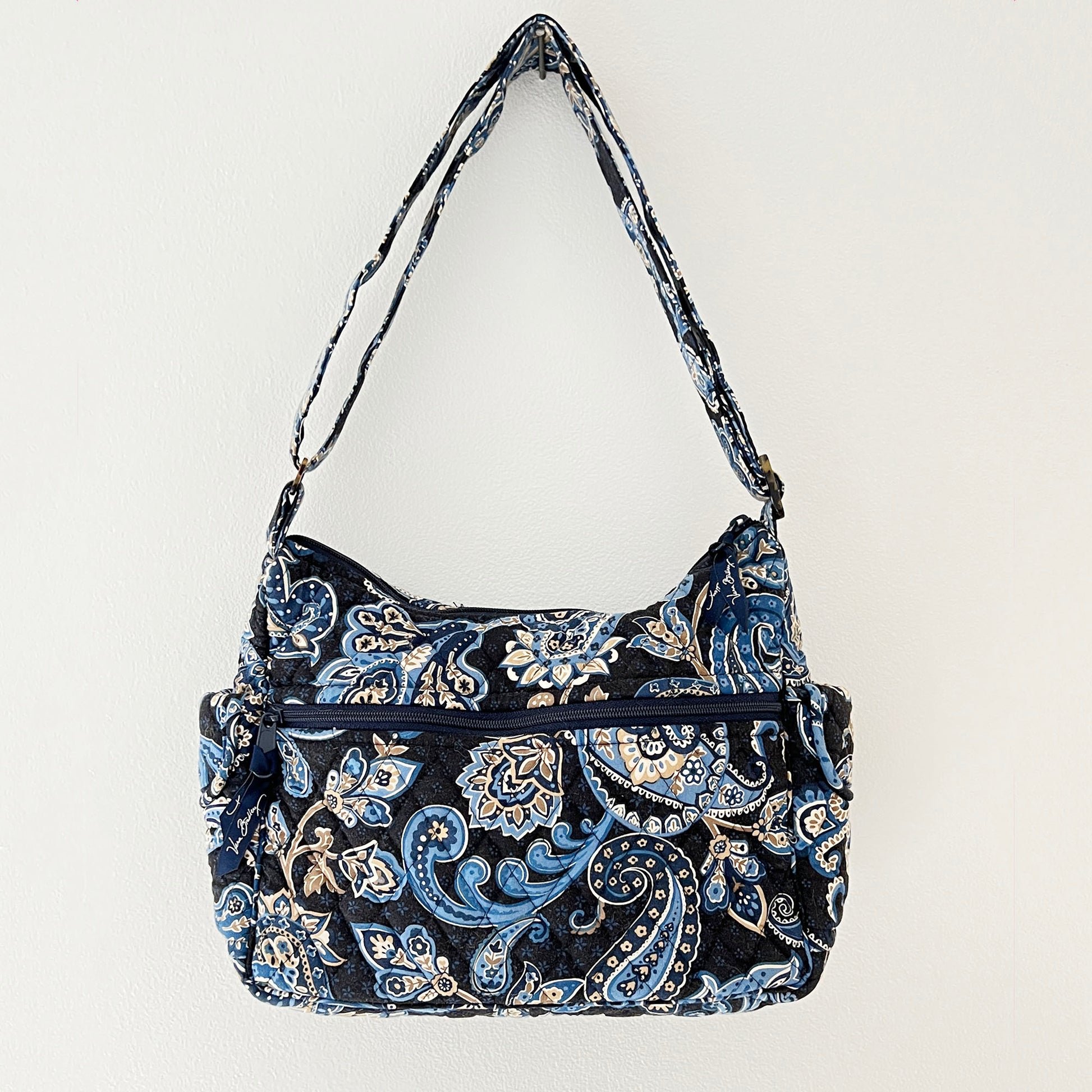 Vera-Bradley-Windsor-Navy-Quilted-Shoulder-Bag.-Back-view.-Shop-eBargainsAndDeals.com