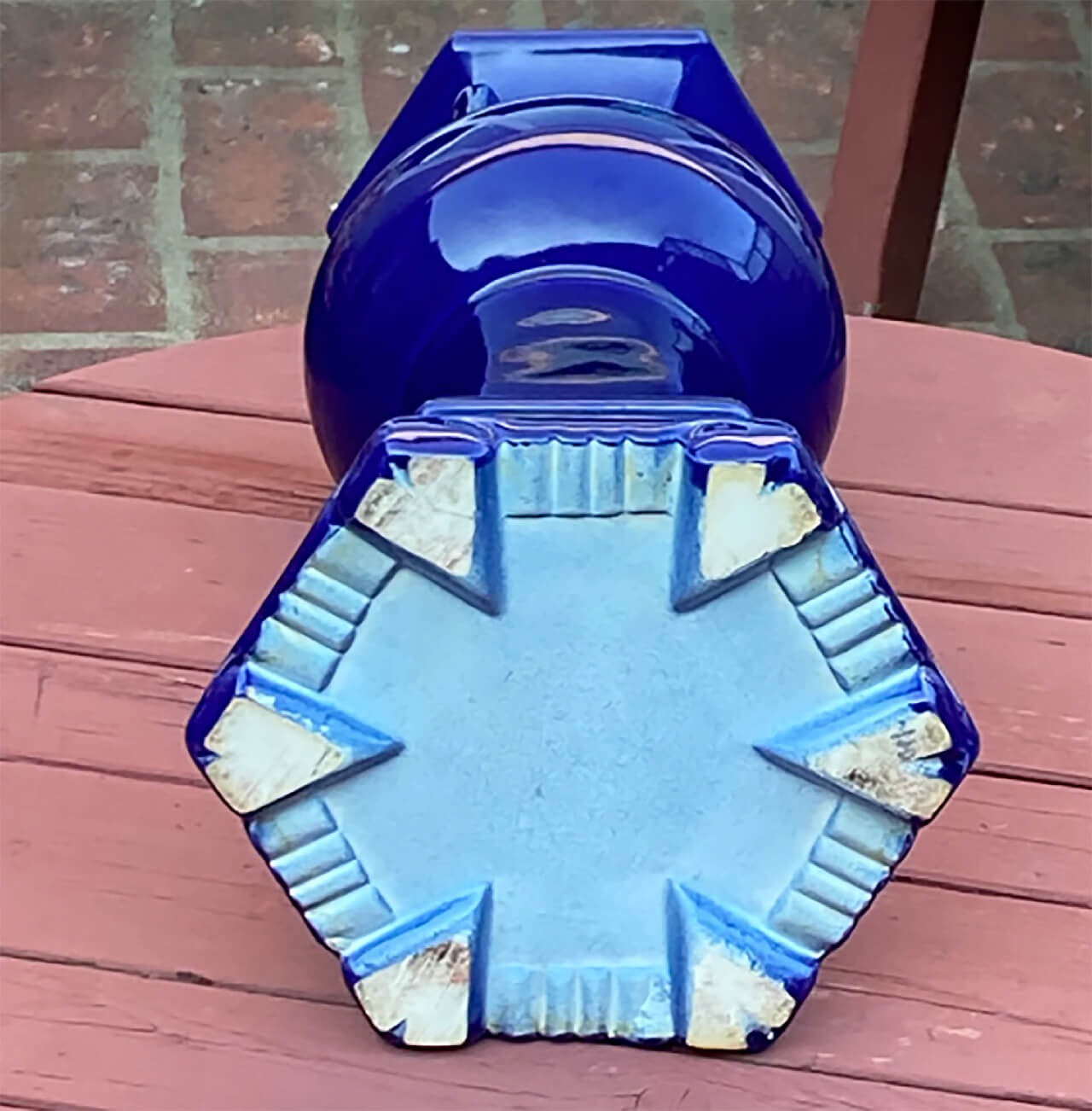 Cobalt Hexagon Vase