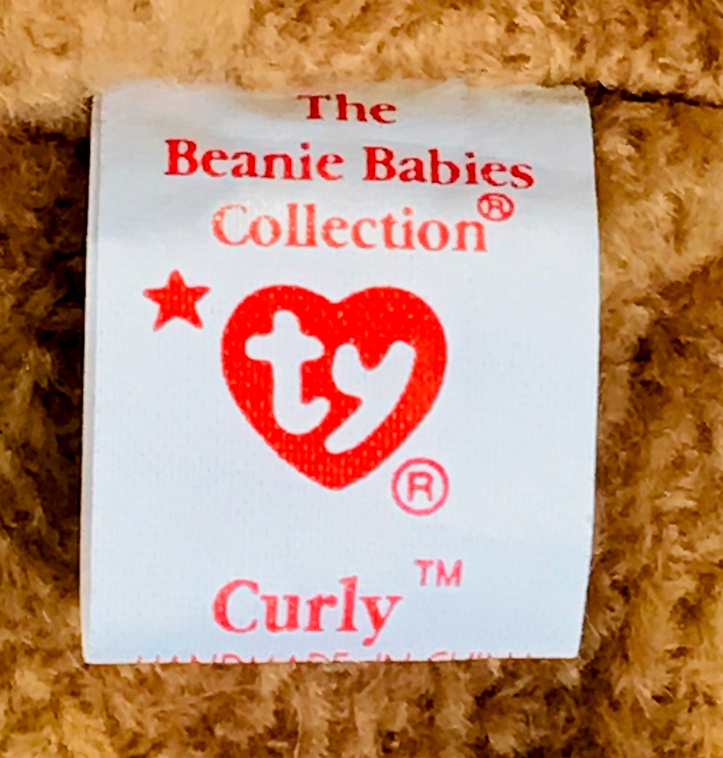 Vintage 1993 Curly Ty Original Beanie Baby Errors Collectible Ty Bear Toy - PawPurrPrints.com