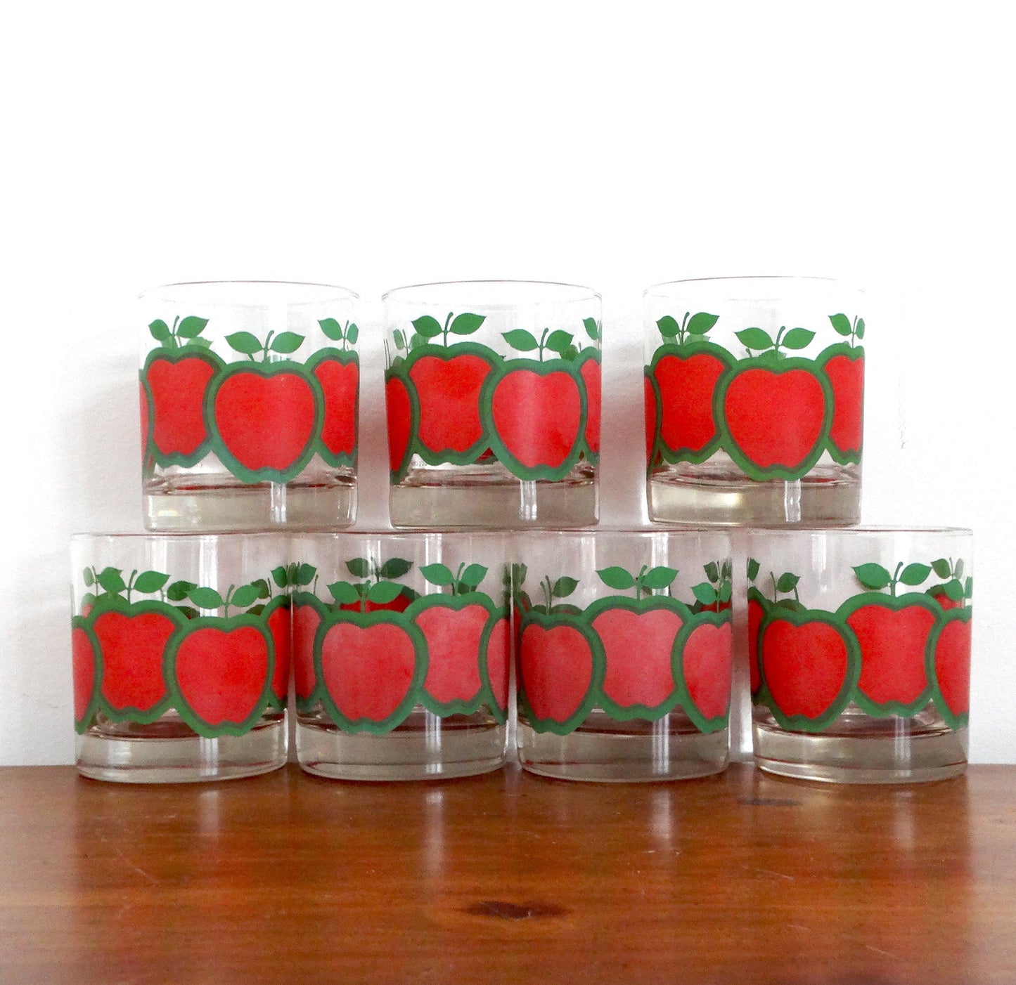 Set of 8 COLONY Apple Glasses and Matching Ice Bucket - PawPurrPrints.com